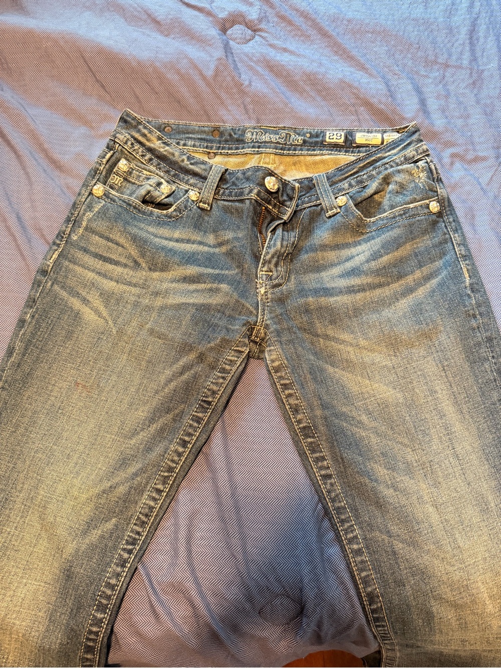 Miss Me Women's Light Blue Straight Leg Jeans